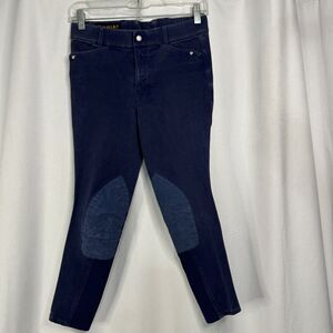 Ariat Girls Sz 14 Performance Riding Equestrian Heritage Knee Patch Blue Pants